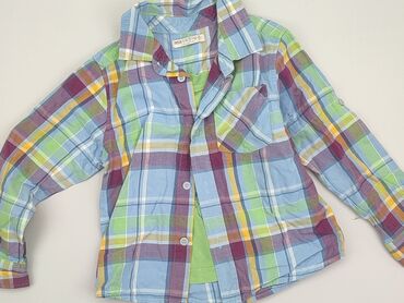 długie jeansy: Shirt 2-3 years, condition - Good, pattern - Cell, color - Multicolored