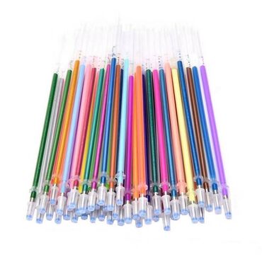 фломастеры для скетчинга: Стержни для гелевых ручек, цветные, 13 см - 48 шт Набор ярких сменных