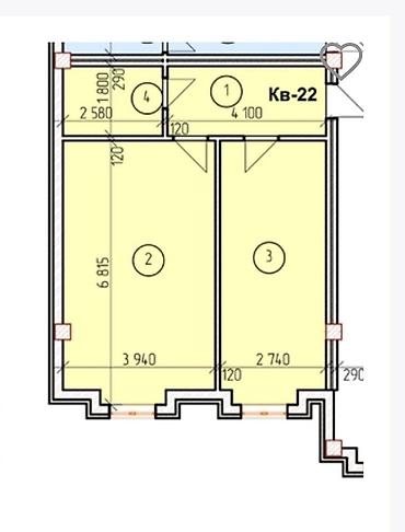 сдаю романовка: 1 комната, 52 м², Нижний Джал (Джал-23) Элитка, 7 этаж, ПСО (под самоотделку) — 4