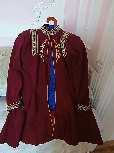 panamalar ləcəklər şallar: Mərasim və səhnə üçün milli üslubda kişi çuxası - Rəng: tünd bordo - — 3