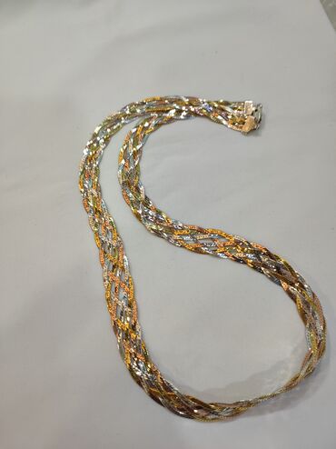 золотой колье: Серебряное Колье Дизайн Италия Серебро напыление жёлтое золото 925