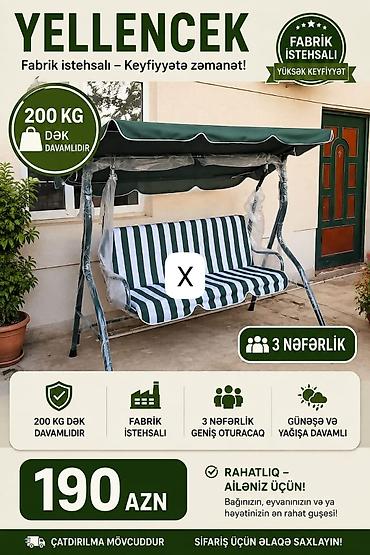 качели для дачи баку: Yelləncək – Fabrik istehsalı, yüksək keyfiyyət - 3 nəfərlik geniş — 1