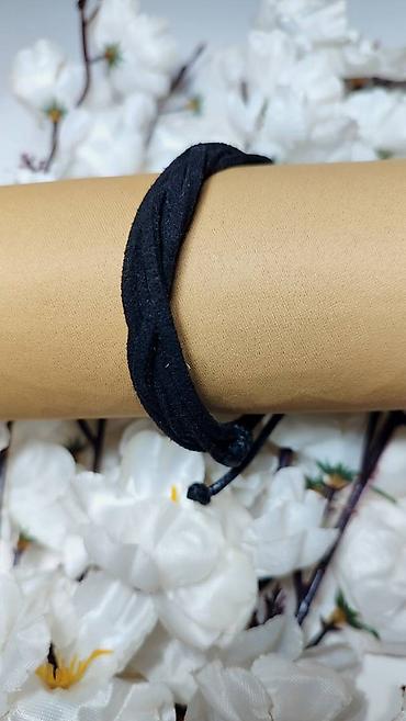 gucci setovi: Pletena crna narukvica sa podesivim vezom - Materijal: meka — 1
