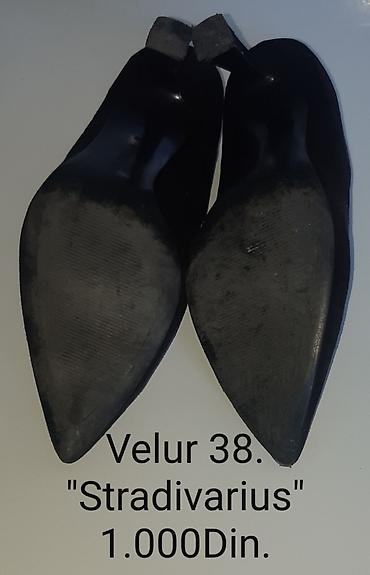 oh lala obuca: Stradivarius ženske salonke od velura, crne boje. - Broj: 38 - — 5