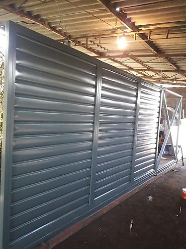 Откатные ворота: Откатные ворота из сэндвич‑панелей - Полотно из сэндвич‑панелей с — 7