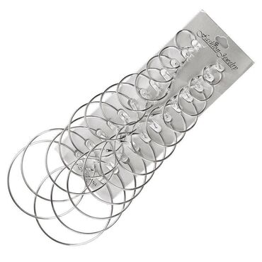 адлерская серебристая: Бижутерия - набор из 12 пар больших круглых сережек - колец, набор