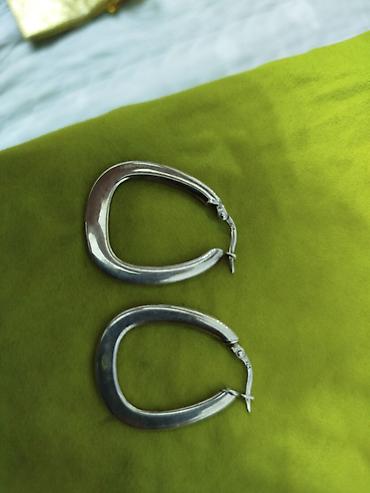 Серебряные серьги: Серебряные серьги-петли геометрической формы.серебро 925 проба - — 3