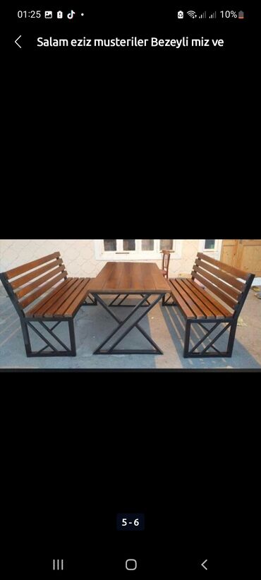 Bağ, çöl masa və oturacaq dəstləri: Bag heyet stol stlu cixdi satiwa toz boya ile kiraskalanir 4 neferik — 25