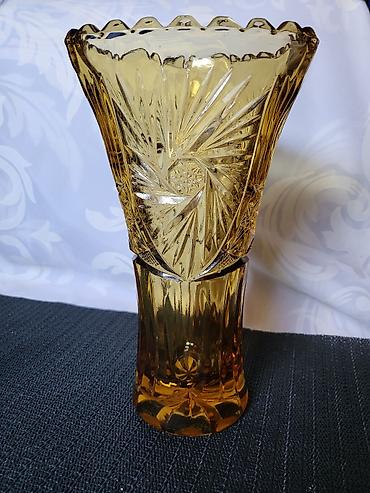 Ostali antikviteti: Vaza 1971g Zabkowice Poljska. Poljska vaza,presovano staklo,nigde — 7