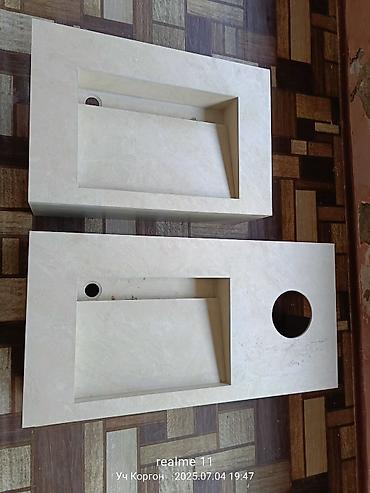office table: Раковина для ванной, Особенности: Матовое, Квадратная форма, Материал: Искусственный камень — 5