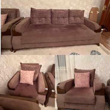 Divan və kreslo dəstləri: İşlənmiş, Divan, 2 kreslo, Bazalı, Açılan