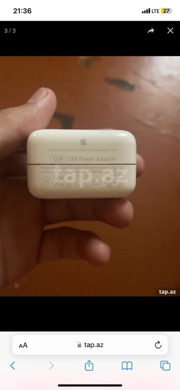 apple 12 mini: Adapter Apple, 12 Vt, İşlənmiş