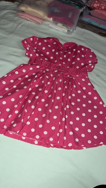 детский джинсовый комбинезон для девочки: Детское платье, цвет - Розовый, Новый