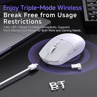 Аксессуары для ПК: Yeni NACODEX NJ11 Kablosuz Gaming Mouse (Tri-Mode, 12800 DPI, 61g) - — 3