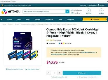 Skeneri: Kingway 202XL kompatibilne patrone za mastilo – set od 4 boje - — 7