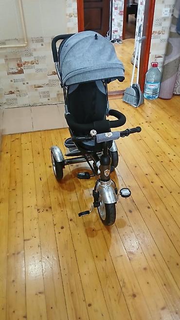 velosiped tekeri: Uşaq üçün 3 təkərli velosiped-araba (tricycle) - Rəng: boz - Anti-UV — 5