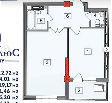черновая: 1 комната, 4671 м², Пишпек 9 этаж, ПСО (под самоотделку) — 8