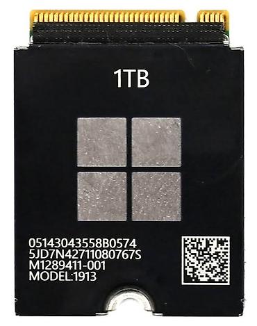 ssd gb: 1TB Microsoft SSD M.2 2230 NVMe PCIe 4x4 w/ OEM Heatsink Cage Model — 1