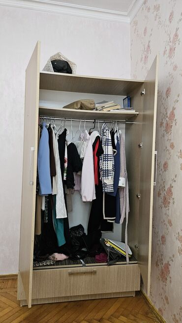 вешалка напольная в прихожую: Açılan, 2 qapılı Düz dolab, Qarderob, paltar dolabı