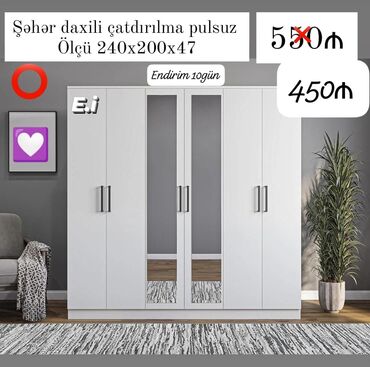 Yeni, Açılan, 6 qapı Qarderob, paltar dolabı