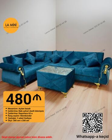 mebel divanlar: Künc divan, Qonaq otağı üçün, Nabuk, Bazalı, Açılan, Kitab