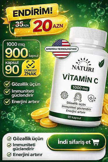 beard oil vitamin c: Naturi Vitamin C – 1000 mq güclü formul - Tərkibi: Vitamin C, 1000 mq — 1