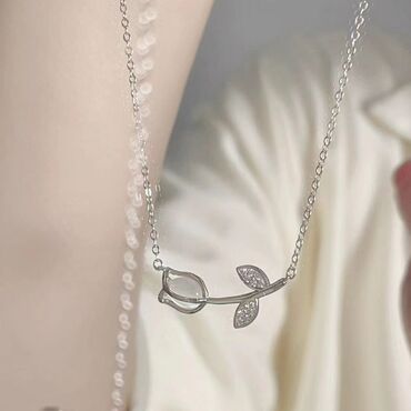 цепочки для девушек серебро: Женские украшения 🌷✨ кулон в виде тюльпана новые в ограниченной