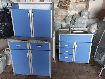 умывальник для ванной: Mətbəx mebel dəsti – mavi/ağ rəngdə, modullu komplekt Tərkibi: - Asma — 2