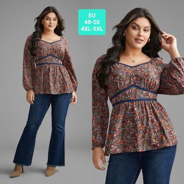 elegantne haljine subotica: 4XL (EU 48), Cvetni, bоја - Šareno