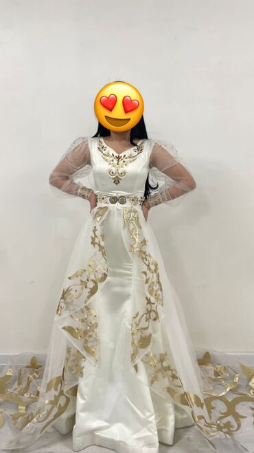 Свадебные платья: Продаю платье на Кыз узатуу Шлейф съёмный Размер xs-s Одевала один