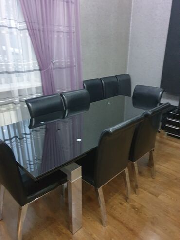 стеклянные столы и стулья для кухни: Комплект стол и стулья Б/у