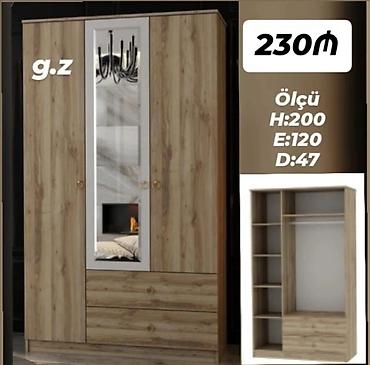 salon dolab: *Dolab 3 qapılı 230Azn* ✔️İstehsal Rusiya Laminat 18/lik qalınlıqda — 1