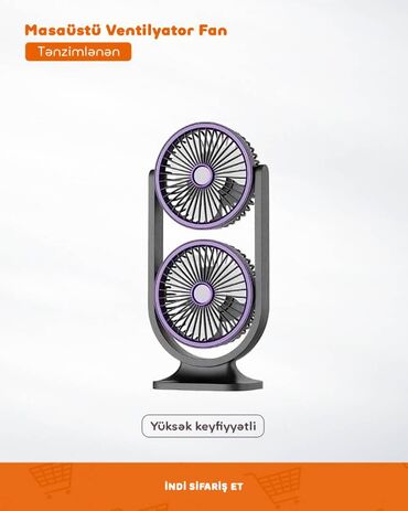 Mini Portativ Masaüstü Ventilyatorlar Fanlar 🔸 Tənzimlənən 🔸 Rəng