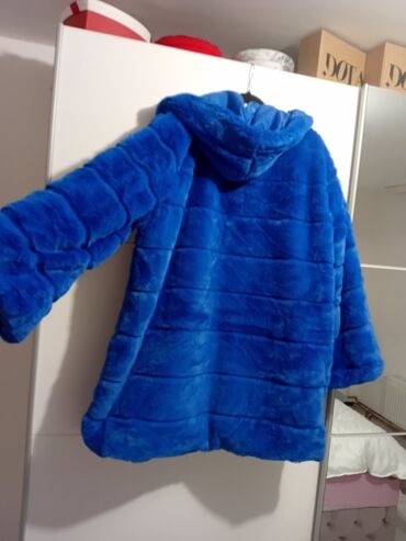 Krzneni kaputi: 3XL, Sa postavom, Veštačko krzno, bоја - Svetloplava — 12