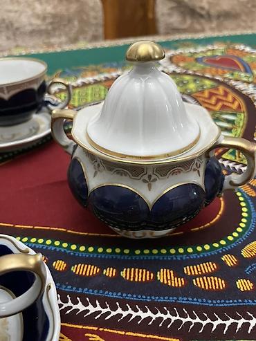 cay: Çay dəsti, rəng - Göy, Farfor, 6 nəfərlik — 5