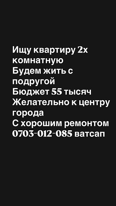 Ищу 2‑комнатную квартиру. Планируем проживать вдвоем (с подругой)