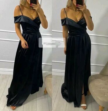crna lanena haljina: Haljine