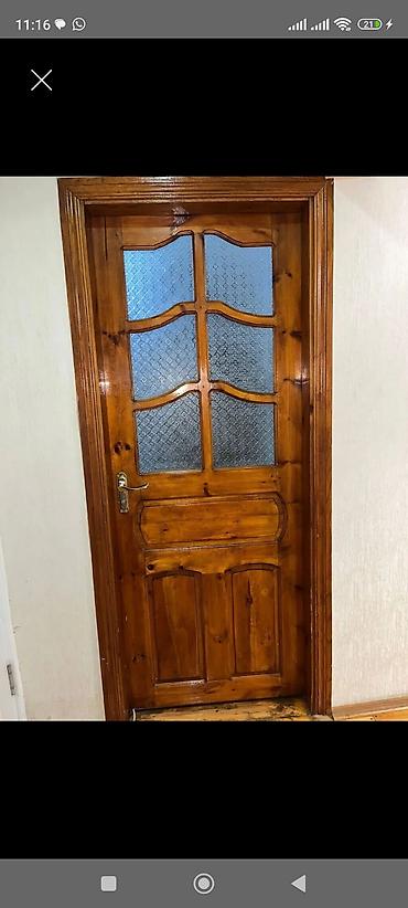 taxta lovhe: Taxta otaq qapısı - Material: təbii ağac (laklı səth), klassik — 1