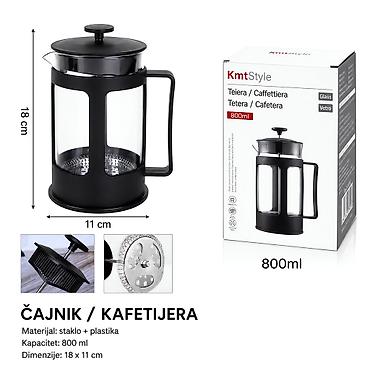**KMT Style aparat za crni čaj / čajnik sa cediljkom – 800 ml** Crni