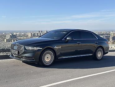 Унаа: Genesis G90 3.3T (AWD) - Кузов: представительский седан, тёмно‑серый — 1