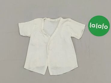 biała elegancka bluzka z krótkim rękawem: Blouse, 0-3 months, condition - Good
