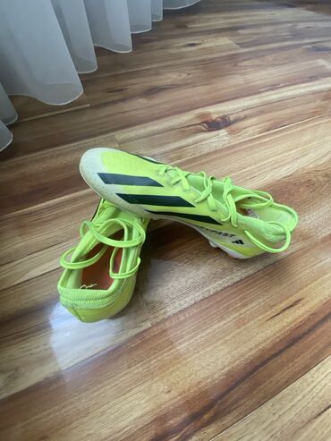 Бутсы: Футбольные бутсы Adidas X Crazyfast.4 FXG ярко-салатового цвета с