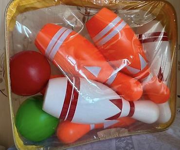 Игровые наборы: Uşaq üçün boulinq dəsti - Rəngarəng plastik dairələr və qıfıl çantada — 1