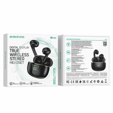 Аккумуляторы: Беспроводные наушники BOROFONE BW30 TWS, цвет: черный. 1. Bluetooth