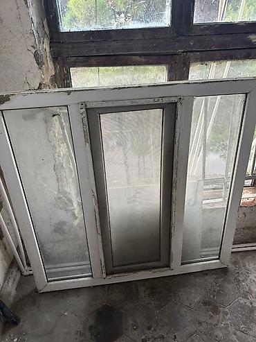 aluminium qapi pencere: İşlənmiş İkiqat şüşə paketi Plastik pəncərə, Еni: 170 sm, Uzunluğu: 125 sm — 1