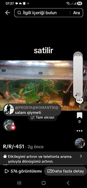 Akvariumlar: Akvaryum komplekti – satılır - Şüşə akvaryum, üst LED işıqlandırma — 1