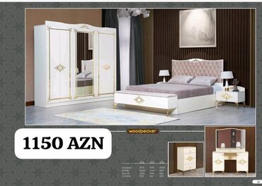 Yataq otağı dəstləri: İkinəfərlik çarpayı, Dolab, Termo, 2 tumba, Azərbaycan, Yeni — 20