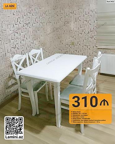 Mebel: Məhsul: Masa dəsti (Kod: 3433) - Tərkib: 1 ədəd düz (açılmayan) masa — 1