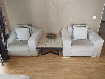 teze mebel: İşlənmiş, Divan, 2 kreslo, Bazasız, Açılmayan — 5