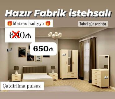 Sifarişlə divanlar: *yataq dəsti 650azn💥* 🎁matras hədiyyə ✔️ ölçü dolab (200x120x47) taxt(